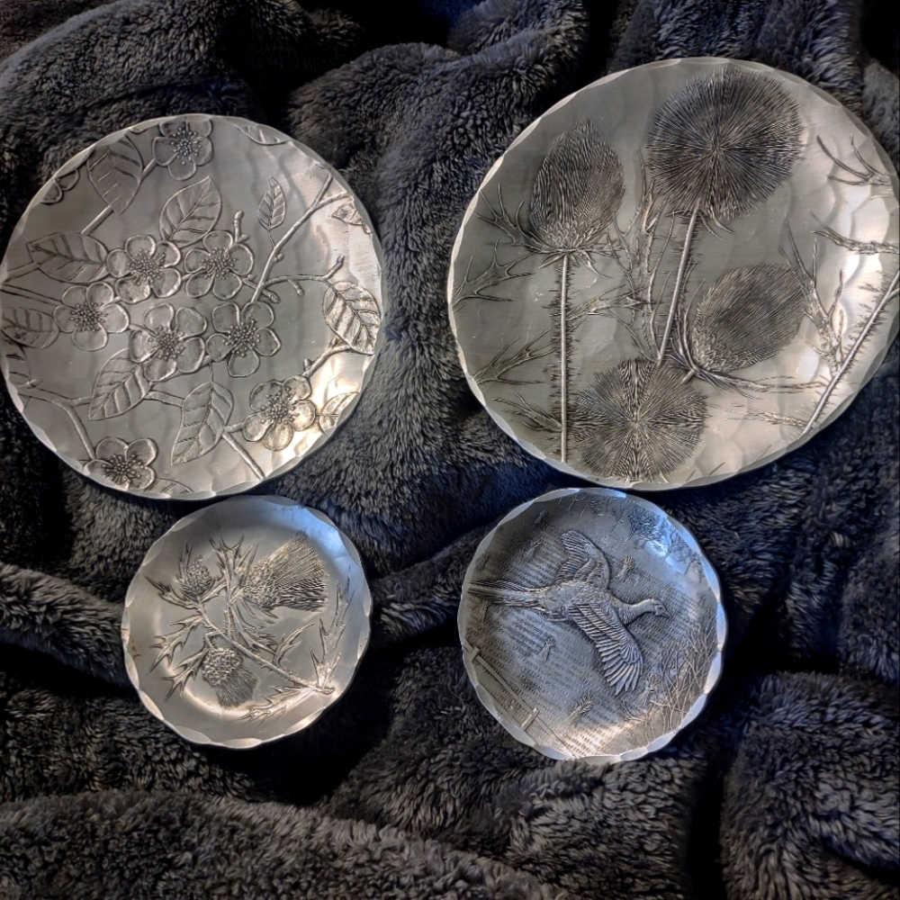 Forge hammered metal aluminum bowls